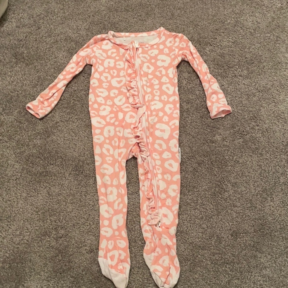 Milk+Coco Tessa Pink Leopard Footie